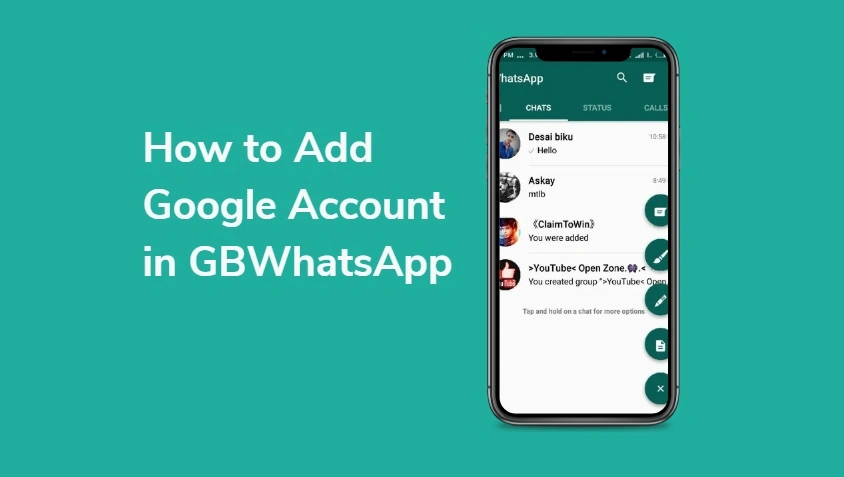 Add Google Account in GBWhatsApp